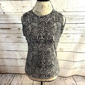 SML Design Snakeskin Silk Blend Sleeveless Top Medium